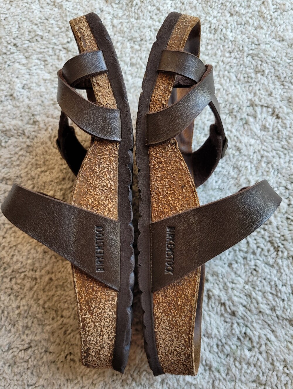 Birkenstock Women’s Copper/ Brown Cork Slide Sandals 37